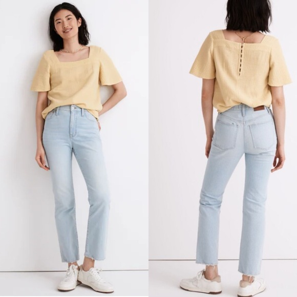 Madewell Womens Slim Demi-Boot Jeans in Bellmeade Light Wash Size 30 - Picture 1 of 12